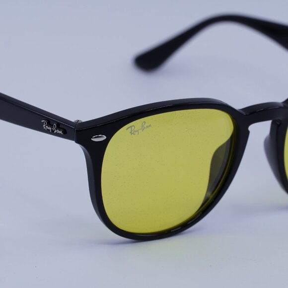 Ray Ban RB4259F 601/85 Sunglasses Black Round Frame, Yellow Classic Lenses - Picture 6 of 10